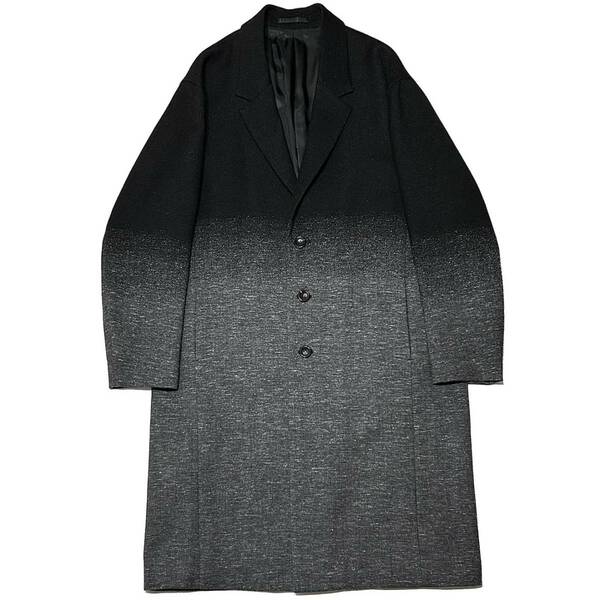 定価11万 ATTACHMENT W/Ca/He JACQUARD CLOTH SINGLE BREASTED COAT 2 グラデーションチェスターコート アタッチメント