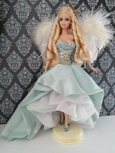 3r0519 バービー人形 エンジェル Barbie Collector Couture Angel 金髪 縦ロール クチュール バービー スタンド 羽根 天使 ドレス