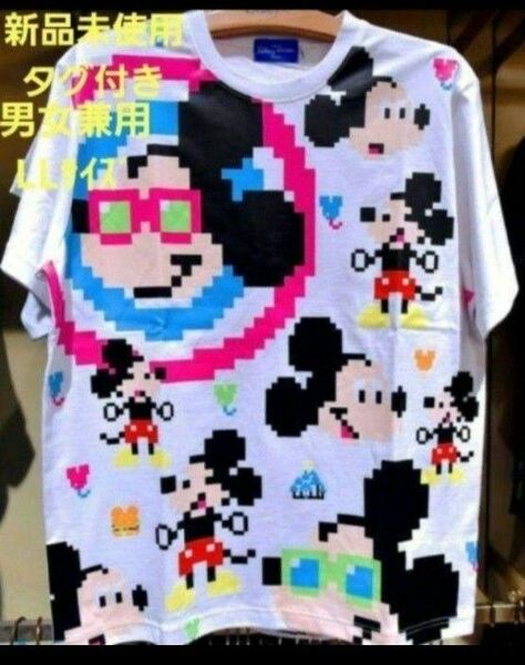 Disney 　8bit柄ミッキー　Tシャツ【男女兼用LLサイズ】