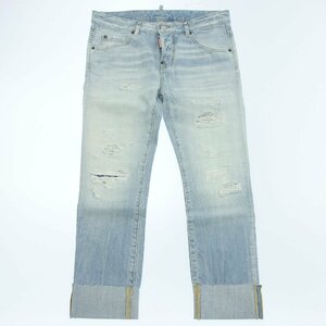 美品◆ディースクエアード デニムパンツ S72LB0495 サイズ38 レディース 水色 DSQUARED2【AFB26】