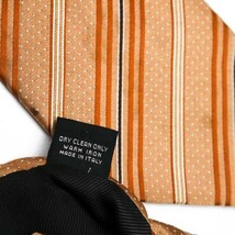 エルメネジルドゼニア シルク ストライプ柄 ライン柄 ドット柄 高級 伊製 ネクタイ メンズ オレンジ Ermenegildo Zegna 世界最高峰ブランド_画像6