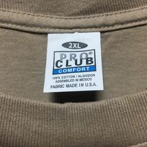 PROCLUB プロクラブ コンフォート (コムフォート) カーキ 2XLサイズ ベージュ 半袖無地Tシャツ ポケット無し 5.8oz☆_画像2