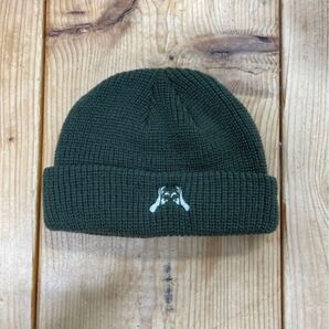 【値引不可】BLACK SMOKER BEANIE HANDSIGN オリーブ