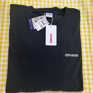 ４Ｌサイズ【ユニクロ】CONVERSE　紳士トレーナー（長袖）黒　もちもち のびのび素材　両面起毛　ストレッチ素材