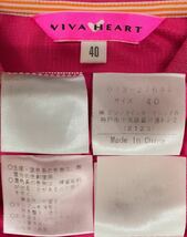 【USED】VIVA HEART ビバハート 半袖 ポロシャツ ピンク レディース 40 M ゴルフウェア_画像9