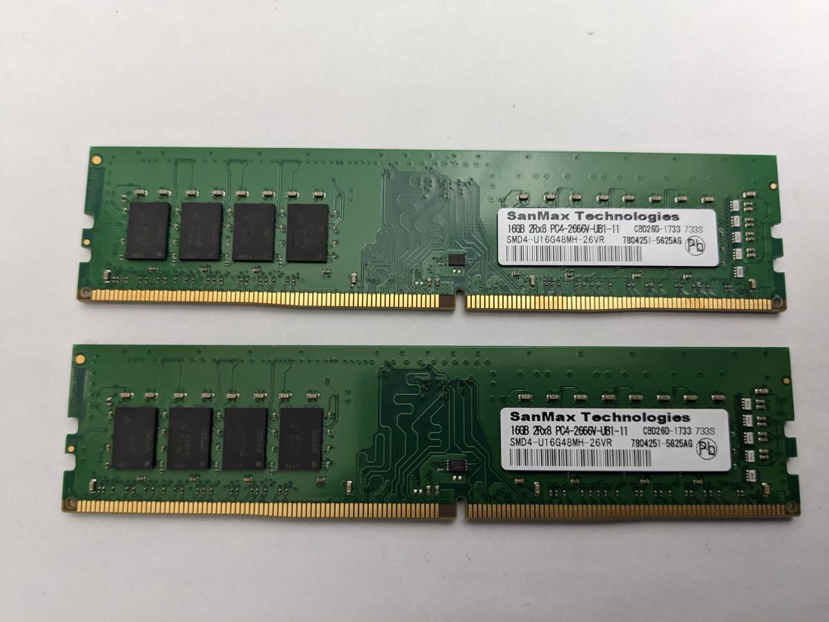 新品 未使用 DDR4-2666 PC4-21300 16GB×2枚 計32GB メモリ 