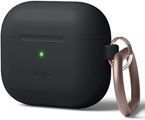 【elago】 AirPods 3 対応 ケース 落下防止 カラビナ 付 耐衝撃 薄型 シリコン カバー 衝撃 吸収 シンプル ス