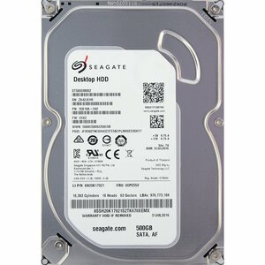 SEAGATE ST500DM002-1SB10A-542 LI P/N:SH20K17921 FRU:00PC550 3.5インチ SATA600 500GB 927回 2456時間