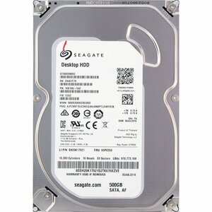 SEAGATE ST500DM002-1SB10A-542 LI P/N:SH20K17921 FRU:00PC550 3.5インチ SATA600 500GB 552回 1158時間