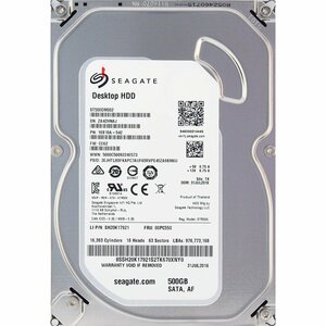 SEAGATE ST500DM002-1SB10A-542 LI P/N:SH20K17921 FRU:00PC550 3.5インチ SATA600 500GB 579回 1130時間