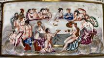 アンテーク 花器 ナポリ窯 1860年頃作 神話モチーフ 金彩装飾 横32.5cm, 縦16cm イタリー_画像4