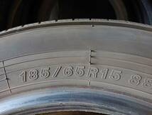 札幌 引き取り可 185/65R15 4本 YOKOHAMA BluEarth-A 格安溝あり 夏タイヤ中古 bBノートフリードティーダ など K-1101_画像6