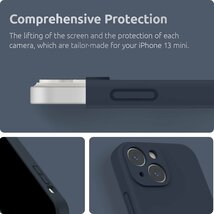 送料無料★SURPHY iPhone13 mini ケース シリコン 耐衝撃 超軽量 全面保護 5.4インチ(ネイビーブルー)_画像4