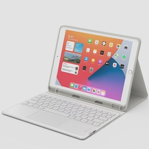 送料無料★GreenLaw iPad 9/8/7世代 キーボード ケース Bluetooth 丸いキー ワイヤレス(ホワイト)