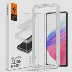 送料無料★Spigen AlignMaster ガラスフィルム Galaxy A53 5G ガイド枠付き 保護フィルム 2枚入