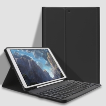 送料無料★iPad 10.2 キーボードケース iPad9/8/7世代 Bluetooth キーボード付カバー脱着式(ブラック)_画像1