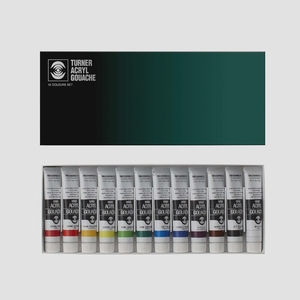  free shipping * turner color acrylic fiber gouache 12 color set AG02012C 20ml(6 number )