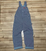 USA正規品 「W36/L30」 Dickies ディッキーズ BIB OVERALL オーバーオール ヒッコリーストライプ (HS) ストリート チカーノ ペインター_画像1