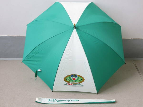 【実用可能】　20周年記念　J&P　カントリークラブ　ゴルフ　傘　アンブレラ　ケース入り　直径120cm