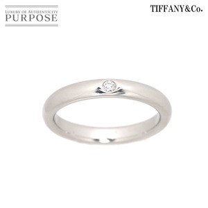 ティファニー TIFFANY&Co. スタッキング バンド 9号 リング ダイヤ 1P Pt プラチナ 指輪 Stacking Band Ring 90187425