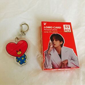 防弾少年団 V キムテヒョン LOMO CARD 55pcsTATA アクリルキーホルダー付き