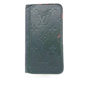 【イニシャル刻印有り】Louis Vuitton ルイヴィトン モノグラム アンプラント フォリオ iphoneX&Xs スマートフォンケース M63586 ネイビー