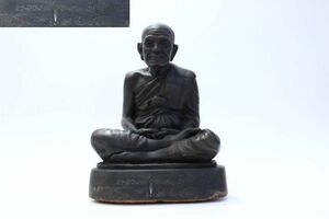 e028 時代物 古銅 中国 西蔵 羅漢 仏像 高さ18.5cm 重量2.4kg 西蔵仏教 チベット 唐物 古玩 中国美術 仏教美術 古美術品