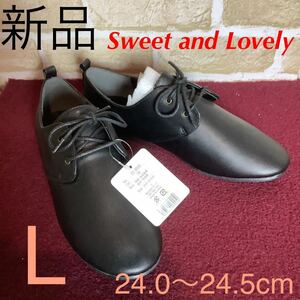 【売り切り!送料無料!】A-314 Sweet and Lovely!マニッシュシューズ!ブラック!黒!! L 24.0〜24.5cm位!新品タグ付き!箱なし！