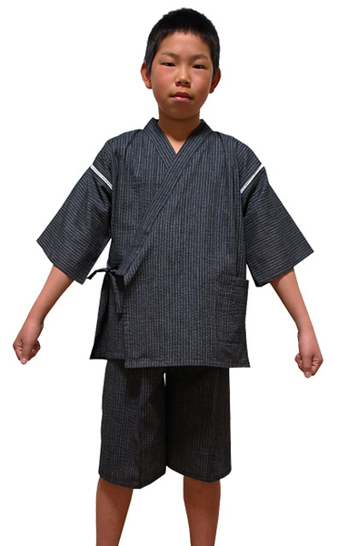 男の子甚平・しじら織り子供甚平(100・縞)