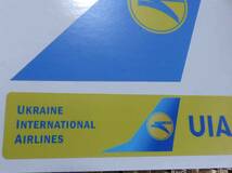 ２枚セット（尾翼+長方形）■空黄UIA◆ウクライナ国際航空ステッカー　シール■エアライン　飛行機■海外旅行◎留学出張　スーツケース貼付_画像5