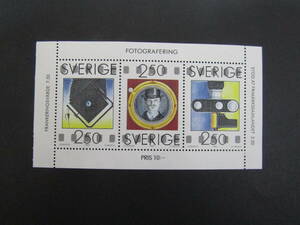 ★　【スウェーデンの切手】　「写真１５０年」（３種連刷・シート）　1990年（平成2年）発行　希少　★