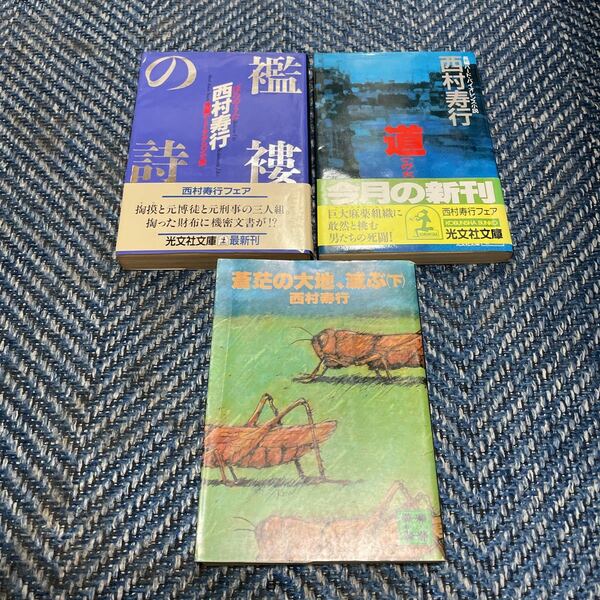 襤褸の詩／道（みち）／蒼茫の大地、滅ぶ（下）　西村寿行著　文庫３冊セット　送料無料　