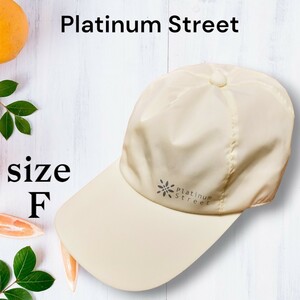 Platinum Street キャスコ 薄黄色 バック調整機能付き 帽子 サイズフリー レディース キャップ帽子