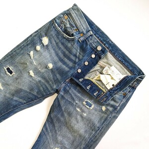 リーバイス 501 W30 Levis デニム ジーンズ ボタンフライ リペア ユーズド加工 ダメージ加工 ジーパン Gパン Levis levi's