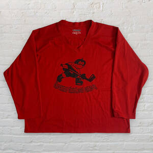 レア【TRON】トロン vintage USA古着 ホッケーシャツ ゲームTシャツ シカゴ消防局 Chicago DEPT