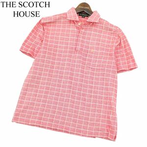 THE SCOTCH HOUSE スコッチハウス 春夏 半袖 ロゴ刺繍★ チェック ポロシャツ Sz.M　メンズ　A3T05036_5#A