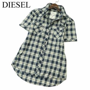 DIESEL ディーゼル 春夏 Regular Fit★ 半袖 ウエスタン チェック シャツ Sz.L　メンズ　A3T05464_5#A