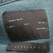 ZARA MAN ザラ マン 通年 スタッズ★ ダメージ加工 長袖 レギュラーフィット デニム ウエスタン シャツ Sz.S　メンズ　A3T05698_5#C_画像5