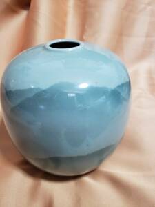 【九谷義正 花瓶】九谷焼 花器 壺　昭和 レトロ アンティーク 高さ 約19cm 陶器　箱無し　★送料無料★