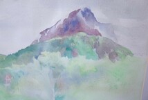 ○依岡慶樹　水彩画作品　「昭和新山」　木製額　額装　78x60cm　山の風景　高知県出身の画家　レトロ　モダン　古道具のgplus広島2012i⑤_画像7