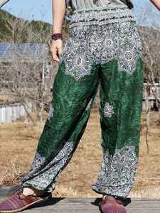 * ethnic Aladdin pants man dala print including carriage * new goods B* Asian monkey L yoga unisex room wear 