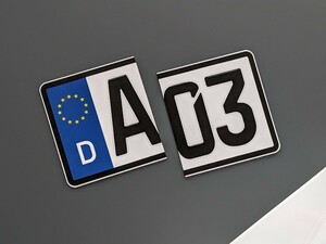 D「A03」　ユーロナンバープレート　売り切り価格　アウトレット　ドイツ　ポルシェ　アウディ　ワーゲン　BMW