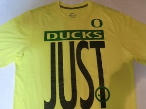 USA購入 激レア 【Nike】機能素材【DRI FIT】USカレッジ オレゴン大学ダックス【OREGON DUCKS】【Just Do It】ロゴプリント Tシャツ US S