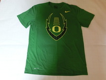 USA購入 激レア 【Nike】機能素材【DRI FIT】USカレッジ【OREGON DUCKS】オレゴン大学ダックス アメフト【O】ロゴプリントT US L GREEN_画像2