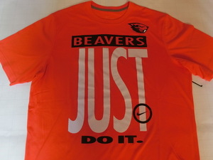 USA購入 ナイキ【Nike】機能素材【DRI FIT】USカレッジ オレゴン州立大ビーバーズ【OREGON ST BEAVERS】【JUST DO IT】ロゴT US S オレンジ