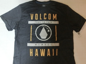 激レア USA購入 【VOLCOM】ボルコム 【GIVEBACK SERIES】【HAWAII VOLCOM STONE 】ハワイ諸島 ロゴプリントTシャツUS Mサイズ BKグレー