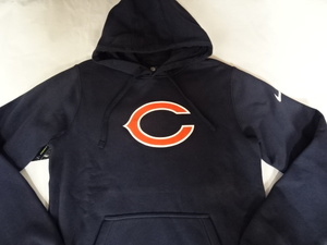 激レア USA購入【Nike】製【DRI FIT】【NFL TEAM APPAREL】 シカゴ ベアーズ【Chicago Bears】【C】ロゴ プルオーバー パーカー US Sサイズ