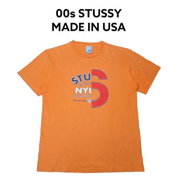 USA製　00s STUSSY　ビッグプリント　Tシャツ　古着　ステューシー