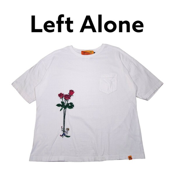 レフトアローン　薔薇刺繍　Tシャツ　古着　Left Alone