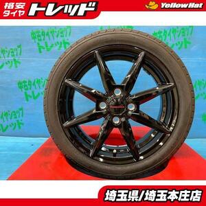 バモスホビオ ライフ 165/50R15 新品 夏タイヤ アルミ4本セット タイヤ ハーモニック ホイール ヒューマンライン HS08 グロスブラック